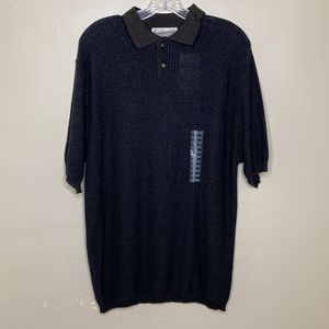 FIELDMASTER Shirt Blue Brown Lightweight Office Businessman Partial Button Med